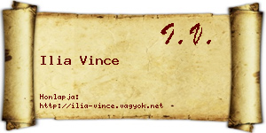 Ilia Vince névjegykártya